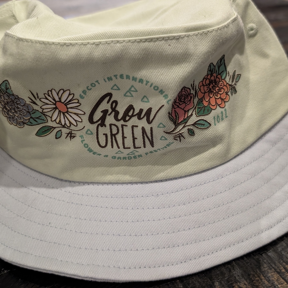 Floral Bucket Hat with 'Grow Green' Design